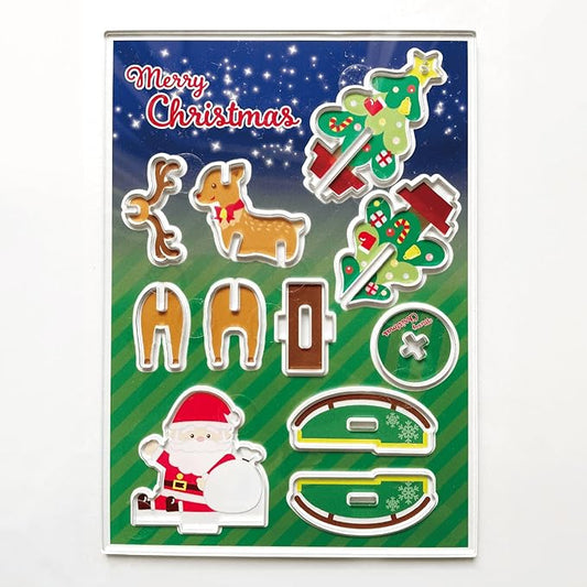 組み立て式 クリスマスアクリルスタンドセット|サンタ・トナカイ・クリスマスツリーの3点セット|お部屋やデスクを彩るクリスマスデコレーション