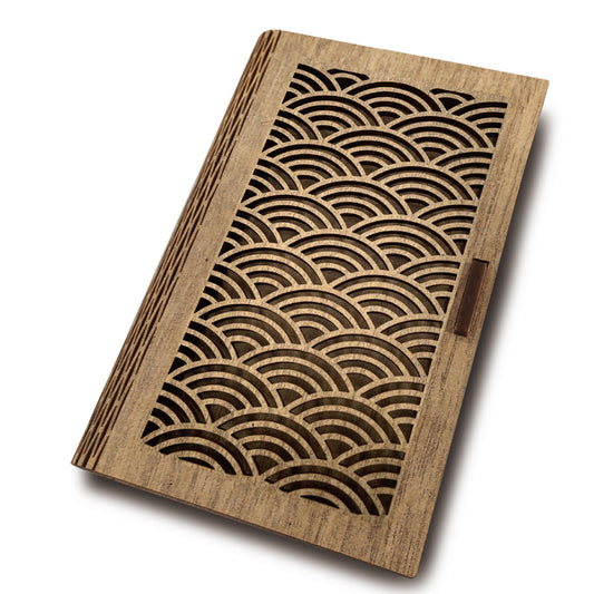 【日本製】名刺ケース カードケース 木製 MDF　青海波